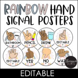 Boho Rainbow Hand Signal Posters- Editable