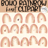 Boho Rainbow Heart Clipart