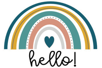 Boho Rainbow Hello & Welcome Postcards - Google Slides - Editable