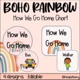 Boho Rainbow How We Go Home Dismissal | Editable