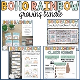 Boho Rainbow Classroom Decor | Editable