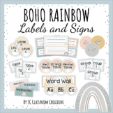 Boho Rainbow Labels and Signs-Classroom Decor