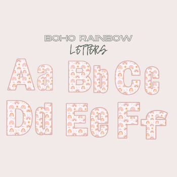 Preview of Boho Rainbow Letters