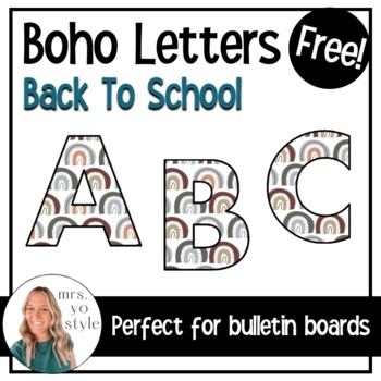Preview of Boho Rainbow Letters - Bulletin Board