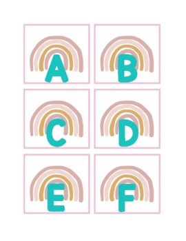 Preview of Boho Rainbow Leveled Library Book Labels