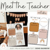 Boho Rainbow Meet the Teacher | Editable | Neutral Classro