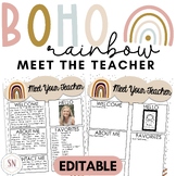 Boho Rainbow Meet the Teacher Template | Editable