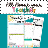 Boho Rainbow Meet your teacher form, all about the teacher