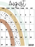 Boho Rainbow Monthly Calendar Template