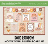 Boho Rainbow Motivational Classroom Bulletin Board