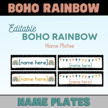 Preview of Boho Rainbow Name Plates