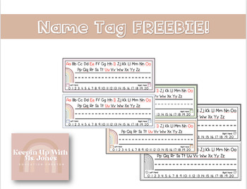 Preview of Boho Rainbow Name Tags- FREEBIE