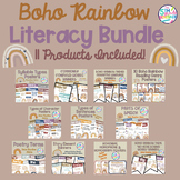 Boho Rainbow Neutral Color Themed Literacy Bundle **11 Pro