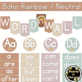 Boho Rainbow / Neutral Word Wall Classroom Decor