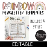 Boho Rainbow Newsletter Templates Editable