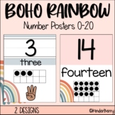 Boho Rainbow  Number Posters 0-20