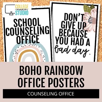 Preview of Boho Rainbow Office Posters
