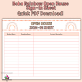 Boho Rainbow Open House Sign-in Sheet