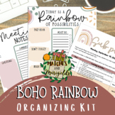 Boho Rainbow Organization Kit: Sub Plans, To-Do Lists, and