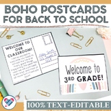 Boho Rainbow Postcards for Back to School - 100% Editable