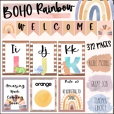 Boho Rainbow Posters Calendar Display Classroom Decor Comp