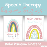Boho Rainbow Posters- Speech Therapy Room Posters FREEBIE