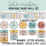 Boho Rainbow Printable Word Wall Set