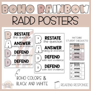 Preview of Boho Rainbow RADD Posters (& Checklists)