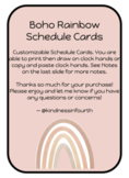 Boho Rainbow Schedule Cards