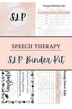 Preview of Peach School Based SLP Binder Kit PDF Printable