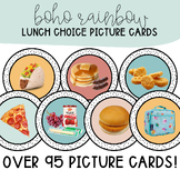 Boho Rainbow School Lunch Picture Cards