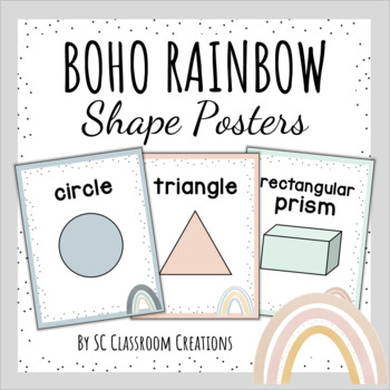 Preview of Boho Rainbow Shape Posters- Classroom Decor