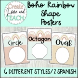 Boho Rainbow Shape Posters English Spanish