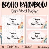 Boho Rainbow Sight Word Tracker Display