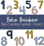 Boho Rainbow Skip Counting Number Posters