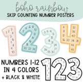 Boho Rainbow Skip Counting Number Posters