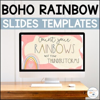 Preview of Boho Rainbow Slides Template | Daily Agenda | Assignment Slides