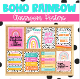 Boho Rainbow Speckled Growth Mindset and Motivational Posters