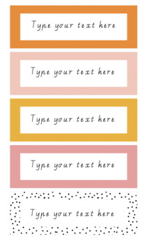 Preview of Boho Rainbow Spotty Blank Labels Classroom Display Organisation Editable