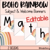 Boho Rainbow Subject and Welcome Banners