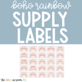 Boho Rainbow Supply Labels | Large and Small Sizes