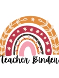 Boho Rainbow Teacher Binder Cover