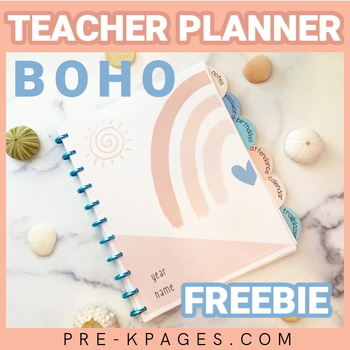 Preview of Boho Rainbow Teacher Planner | Pre-K | Preschool