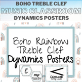 Boho Rainbow Treble Clef Dynamics Posters || Music Classro