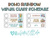 Boho Rainbow Visual Class Schedule Cards