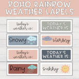 Boho Rainbow Weather Labels | Classroom Decor
