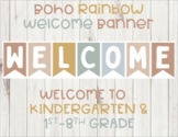 Boho Rainbow Welcome Banner
