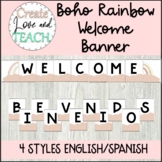 Boho Rainbow Welcome Posters English Spanish