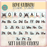 Boho Rainbow Word Wall/ Sight word/ most common words/ mcw