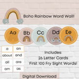 Boho Rainbow Word Wall | Spring | Classroom Decor | Rainbow Decor